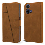 For Motorola Moto G85 5G Flip Cover Case(Stitched Leather with Magnetic Closure)