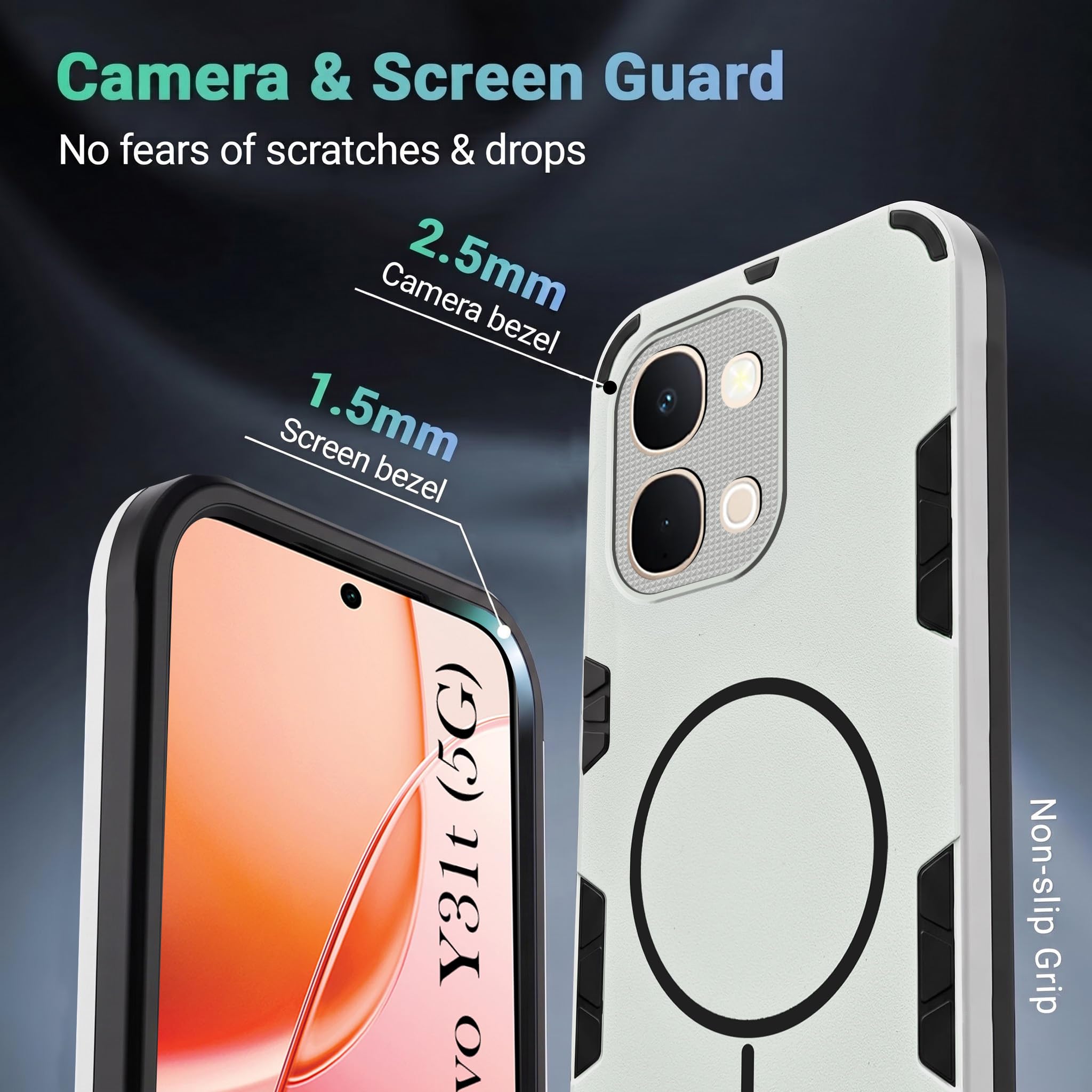 For Vivo Y31T 5G Back Cover Case (Slim Hybrid Armor | Shockproof Camera Protection | Rugged Dual Layer)