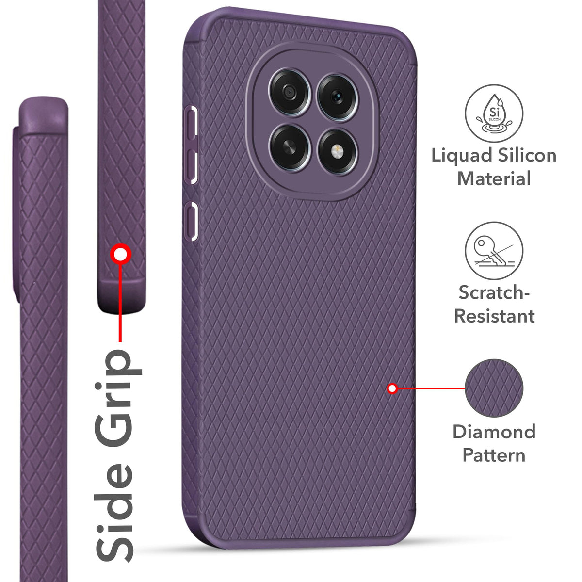 For Oppo F29 Back Cover Case (Liquid Silicone | Side Grip | Camera Protection)