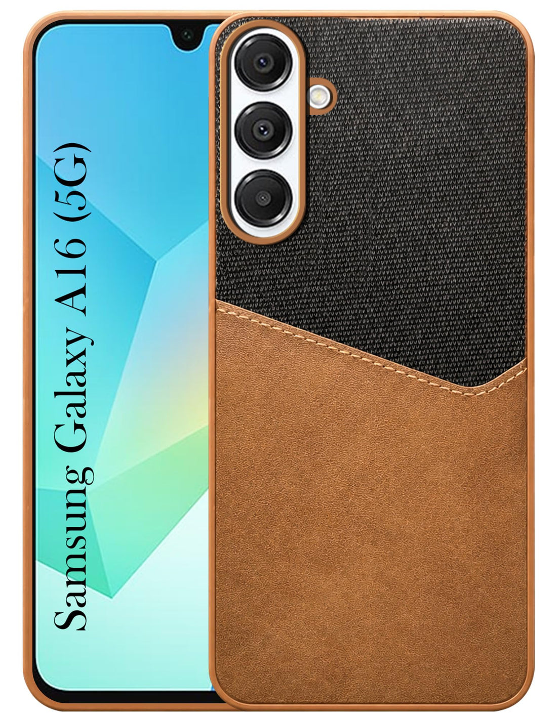 For Samsung Galaxy A16 5G Back Cover Case (Dual PU Leather Stitch | Professional Minimalist | Soft and Flexible)