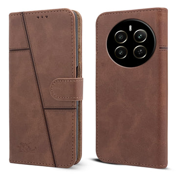 For Realme Narzo 70 5G Flip Cover Case (Stitched Leather with Magnetic Closure)