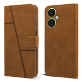 For OnePlus Nord CE 3 Lite Flip Cover Case (Stitched Leather with Magnetic Closure)
