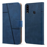 For Samsung Galaxy A20s Flip Cover Case (Stitched Leather Finish | Magnetic Closure | Inner TPU | Foldable Stand | Wallet Card Slots)