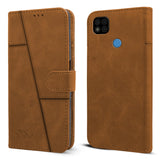 For Poco C31 Flip Cover Case (Stitched Leather Finish | Magnetic Closure | Foldable Stand | Wallet Card Slots)