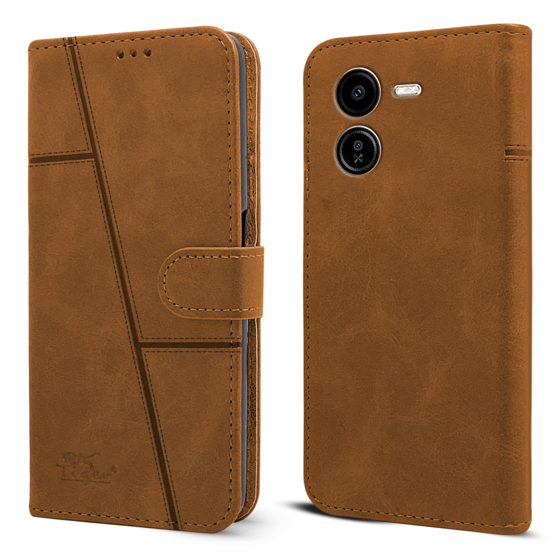 For Vivo Y37 Pro Flip Cover Case ( Stitched Leather with Magnetic Closure)