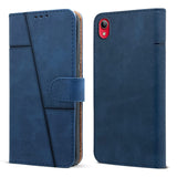 For Vivo Y1s Flip Cover Case (Stitched Leather with Magnetic Closure)