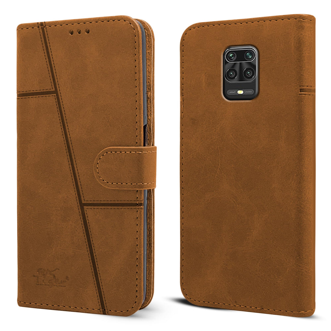 For Xiaomi Mi Redmi Note 9S Flip Cover Case (Stitched Leather with Magnetic Closure)