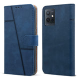 For Vivo Y75 5G | Y55 5G Flip Cover Case (Stitched Leather Finish | Magnetic Closure | Inner TPU | Foldable Stand | Wallet Card Slots)