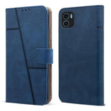 For Motorola Moto E32 Flip Cover Case (Stitched Leather with Magnetic Closure)