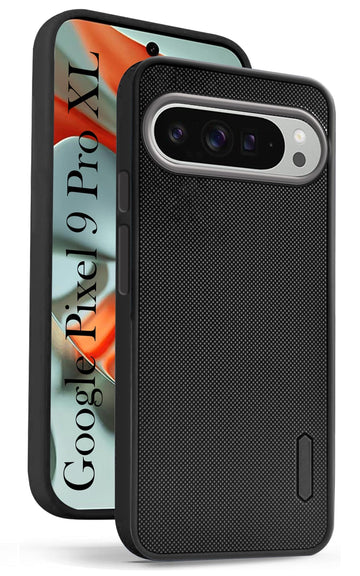 For Google Pixel 9 Pro XL Back Case Cover (Textured Grip Design | Micro-Fiber Cloth Inside | Feel and Soft Touch| Light Weight and Slim | Black)