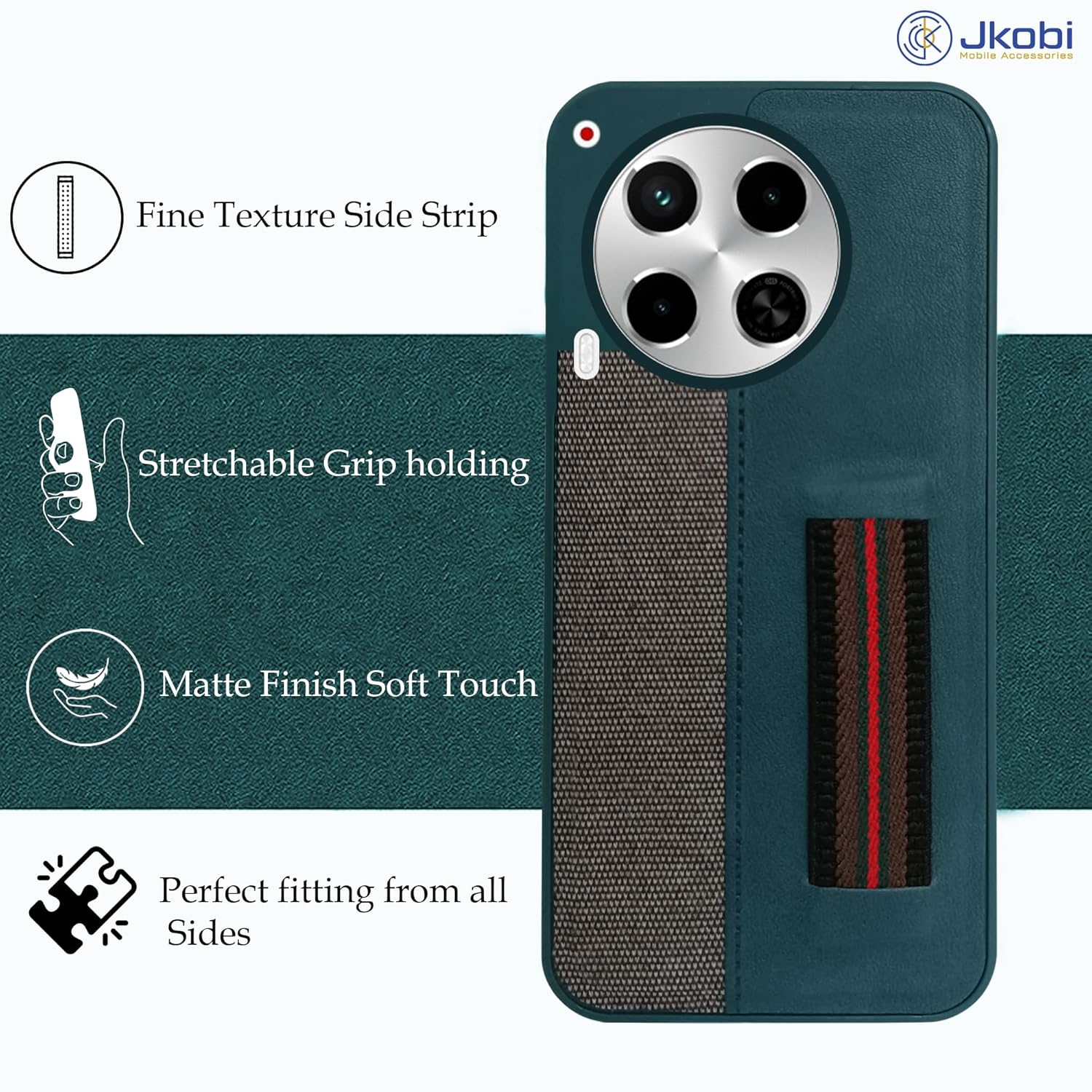 For Tecno Camon 30 4G | 5G Back Cover Case (Professional PU Leather | Strip Chain Holder Socket)