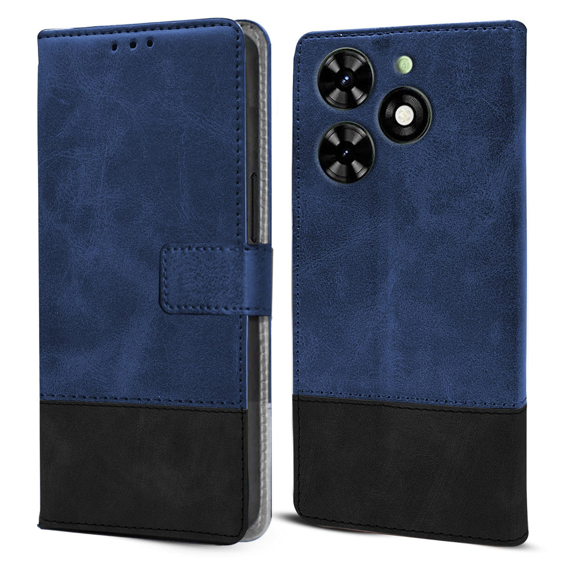 For Tecno Spark Go 2024 Flip Cover Case (Professional Dual Leather Wallet with Magnetic Closure)