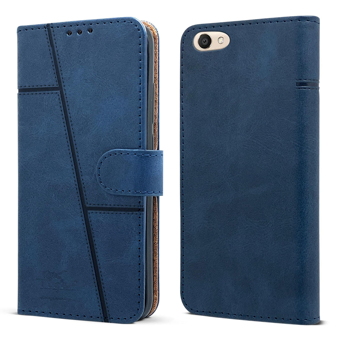 For Vivo V5 Flip Cover Case ( Stitched Leather with Magnetic Closure)