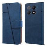 For Poco X6 Pro 5G Flip Cover Case (Stitched Leather with Magnetic Closure)