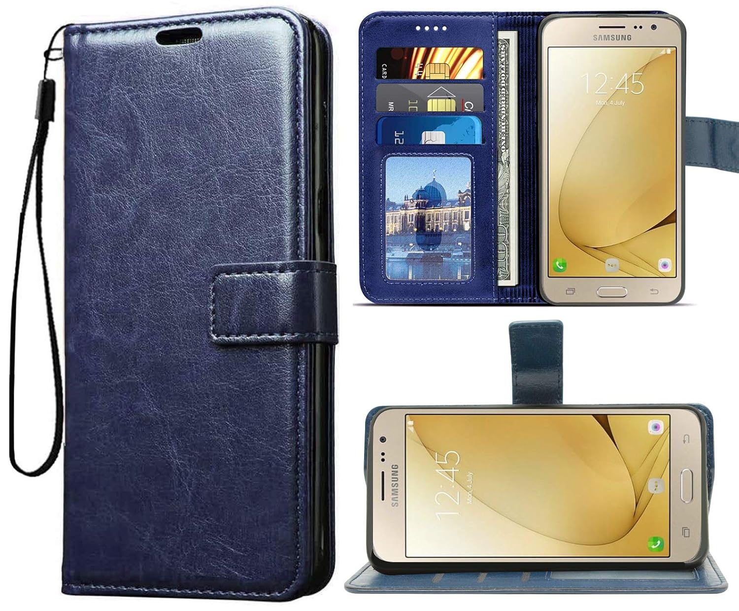 For Samsung Galaxy J2 Pro Flip Case Cover Leather Inner TPU Foldab