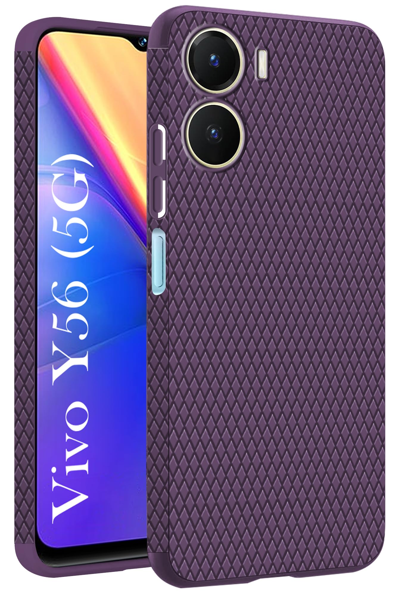 For Vivo Y56 5G Back Cover Case (Liquid Silicone Side Grip