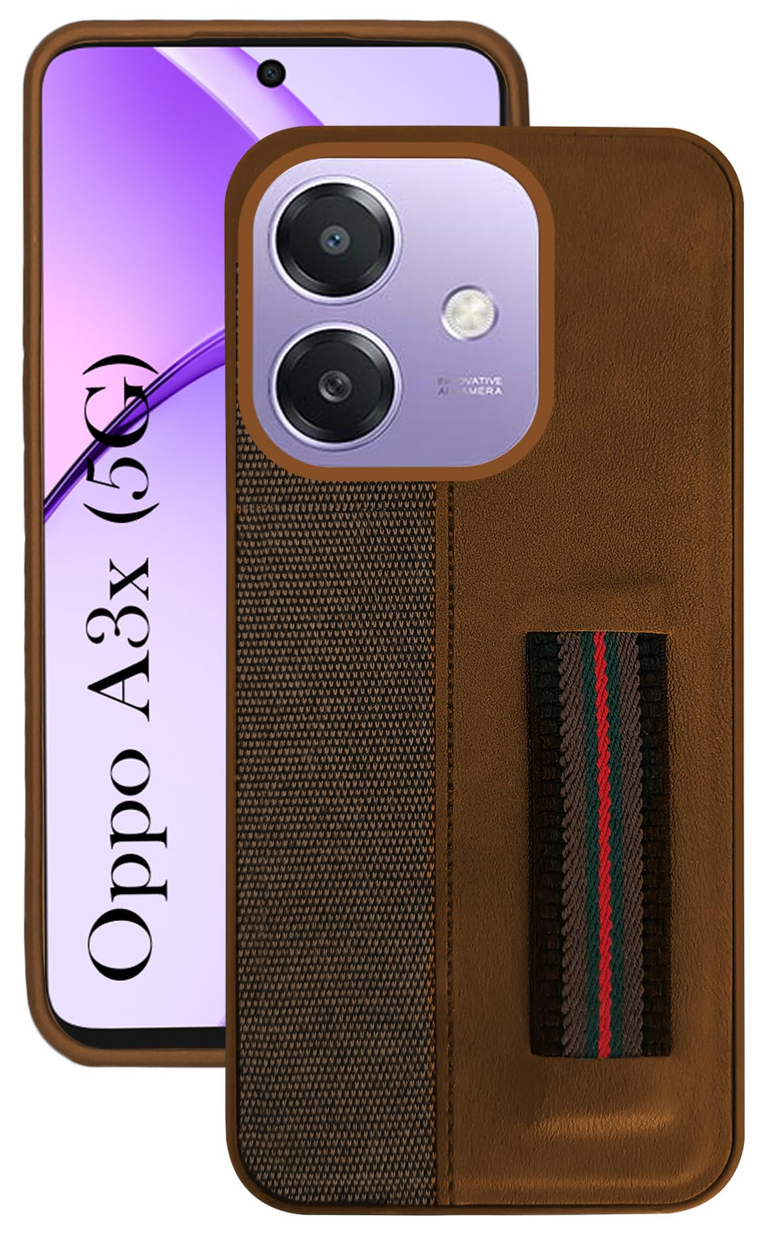 For Oppo A3X 5G | Oppo A3 5G Back Cover Case ( Professional PU Leather | Strip Chain Holder Socket)