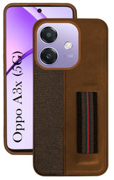 For Oppo A3X 5G | Oppo A3 5G Back Cover Case ( Professional PU Leather | Strip Chain Holder Socket)