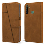 For Realme 6i Flip Cover Case ( Stitched Leather Finish | Magnetic Closure | Wallet Card Slots)