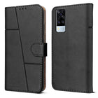 For Vivo Y31 (2021) Flip Cover Case (Stitched Leather Finish | Magnetic Closure | Inner TPU | Foldable Stand | Wallet Card Slots)