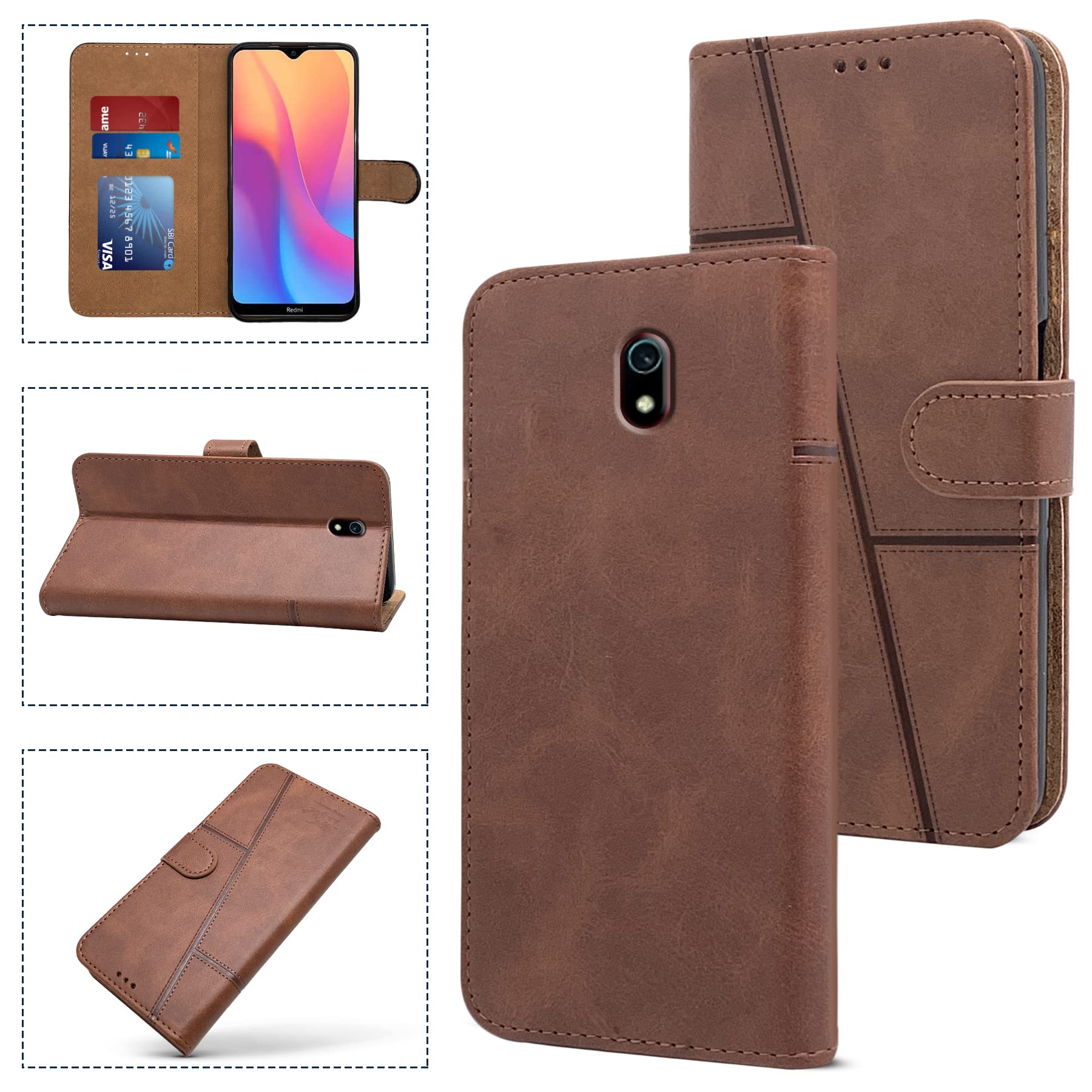 For Xiaomi Mi Redmi 8A Flip Cover Case (Professional Dual Leather Finish)