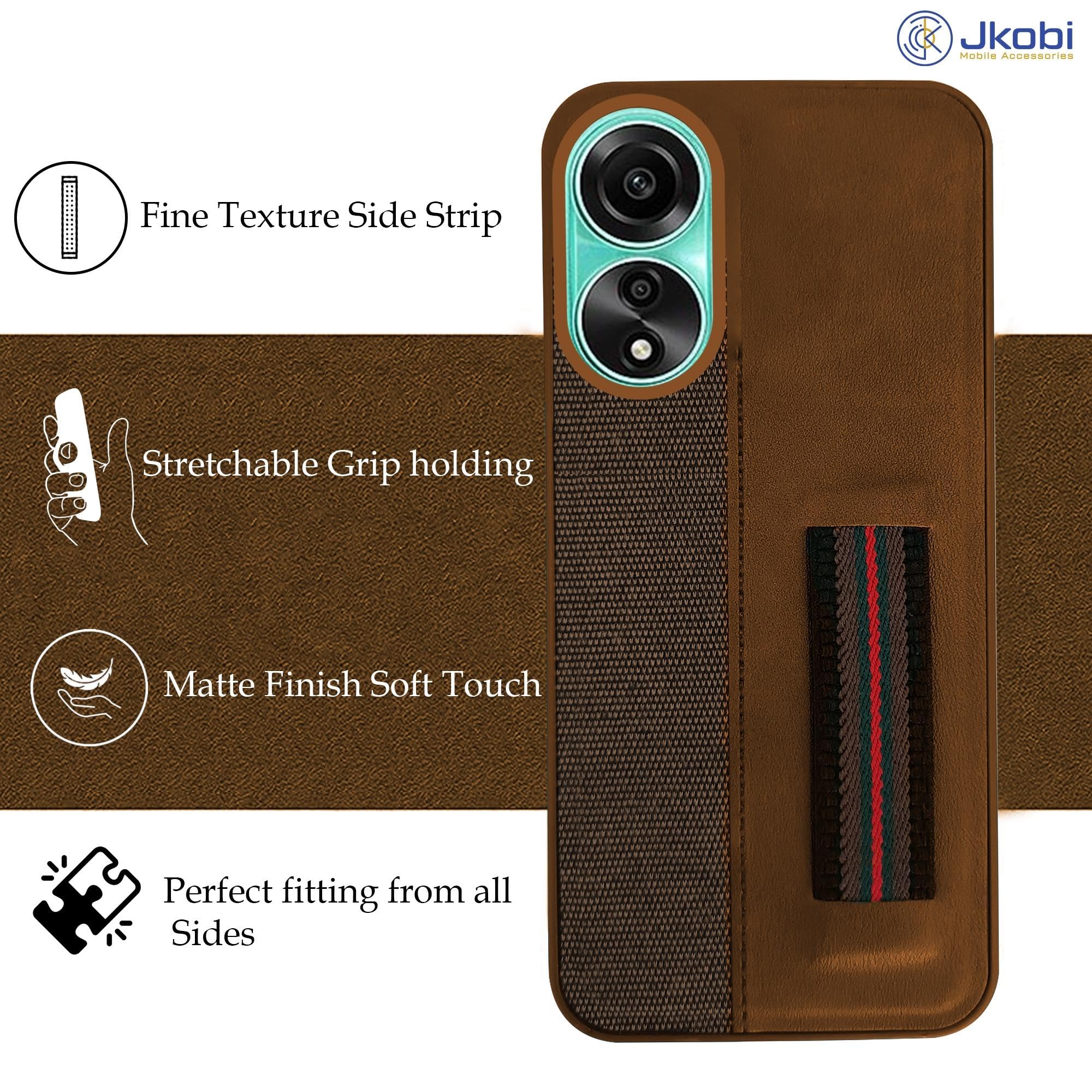 For Oppo A78 4G Back Cover Case (Professional PU Leather | Strip Chain Holder Socket)