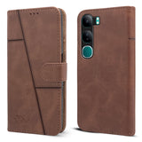 For Vivo Y300  Flip Cover Case ( Stitched Leather with Magnetic Closure)
