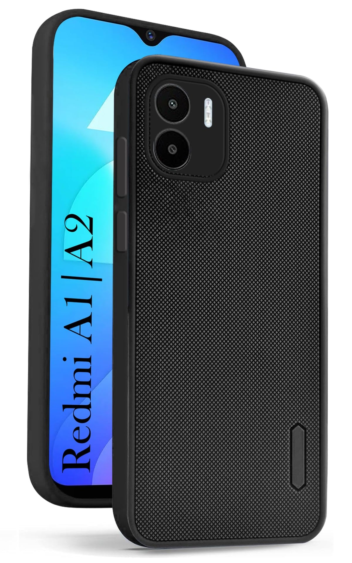 For Redmi A1 | Redmi A2 Back Cover Case Rubberised (Textured Grip Design| Micro-Fiber Cloth Inside | Slim and Light Weight | Soft Touch and Feel)