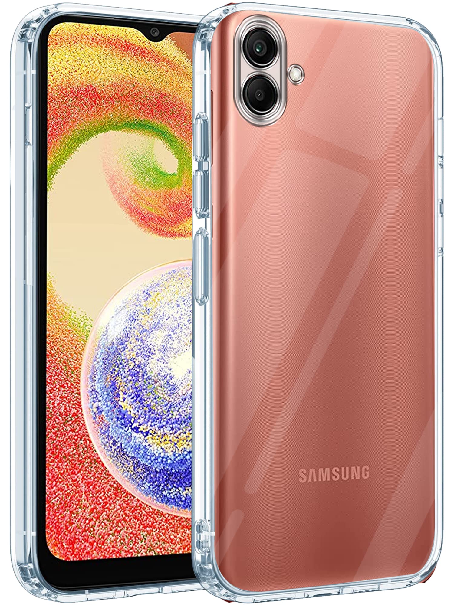 For Samsung Galaxy A04 | A04E Back Cover Case (Silicone Crystal Clear | Pure Camera Protection | Soft and Flexible for Charger and Headphone sockets | Shockproof Bumpers)