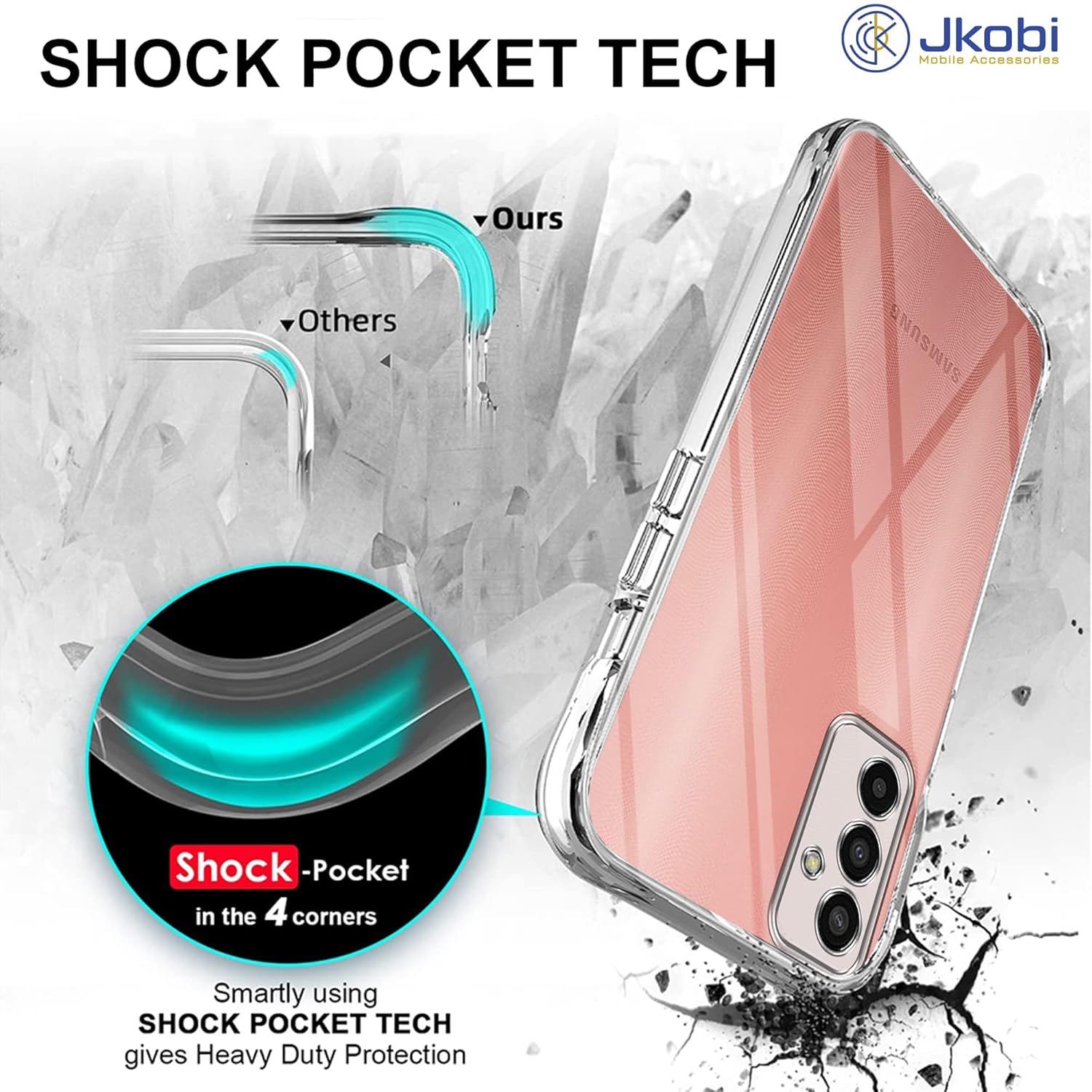 For Samsung Galaxy F13 Back Cover (Silicone Clear Shockproof Case with Camera Protection | Soft and Flexible | Transparent)
