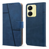 For Vivo Y16 Flip Cover Case (Stitched Leather Finish | Inner TPU | Foldable Stand | Wallet Card Slots)
