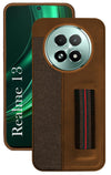 For Realme 13 Back Cover Case (Professional PU Leather | Strip Chain Holder Socket)
