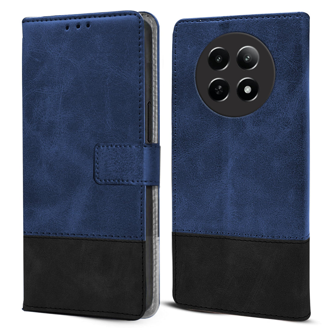 For Realme 12 | Realme 12X Flip Cover Case (Professional Dual Leather Wallet with Magnetic Closure)