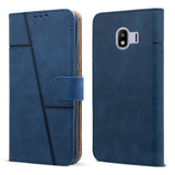 For Samsung Galaxy J4 Flip Cover Case ( Stitched Leather with Magnetic Closure)