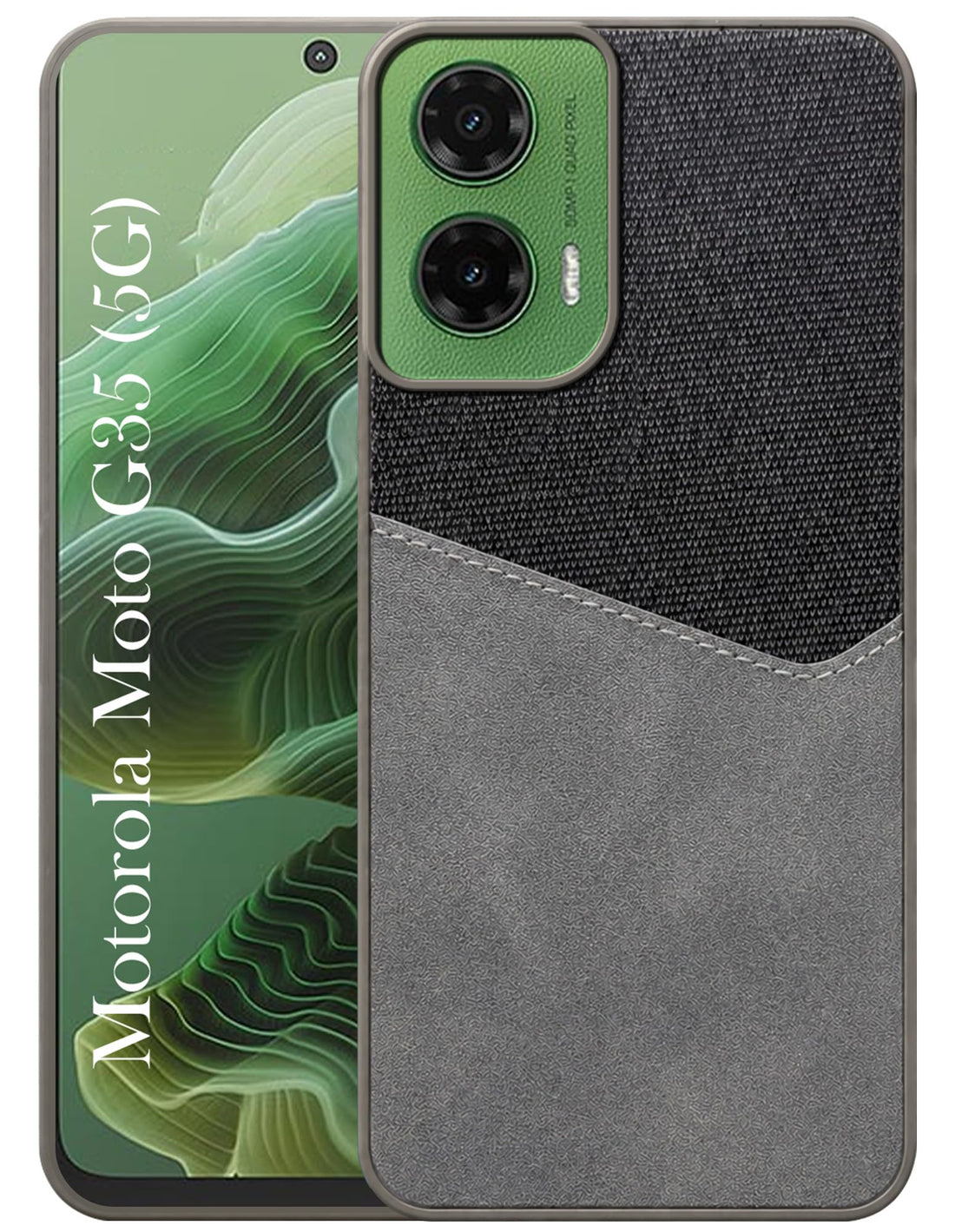 For Motorola Moto G35 Back Cover Case (Dual PU Leather Stitch | Professional Minimalist | Soft and Flexible)