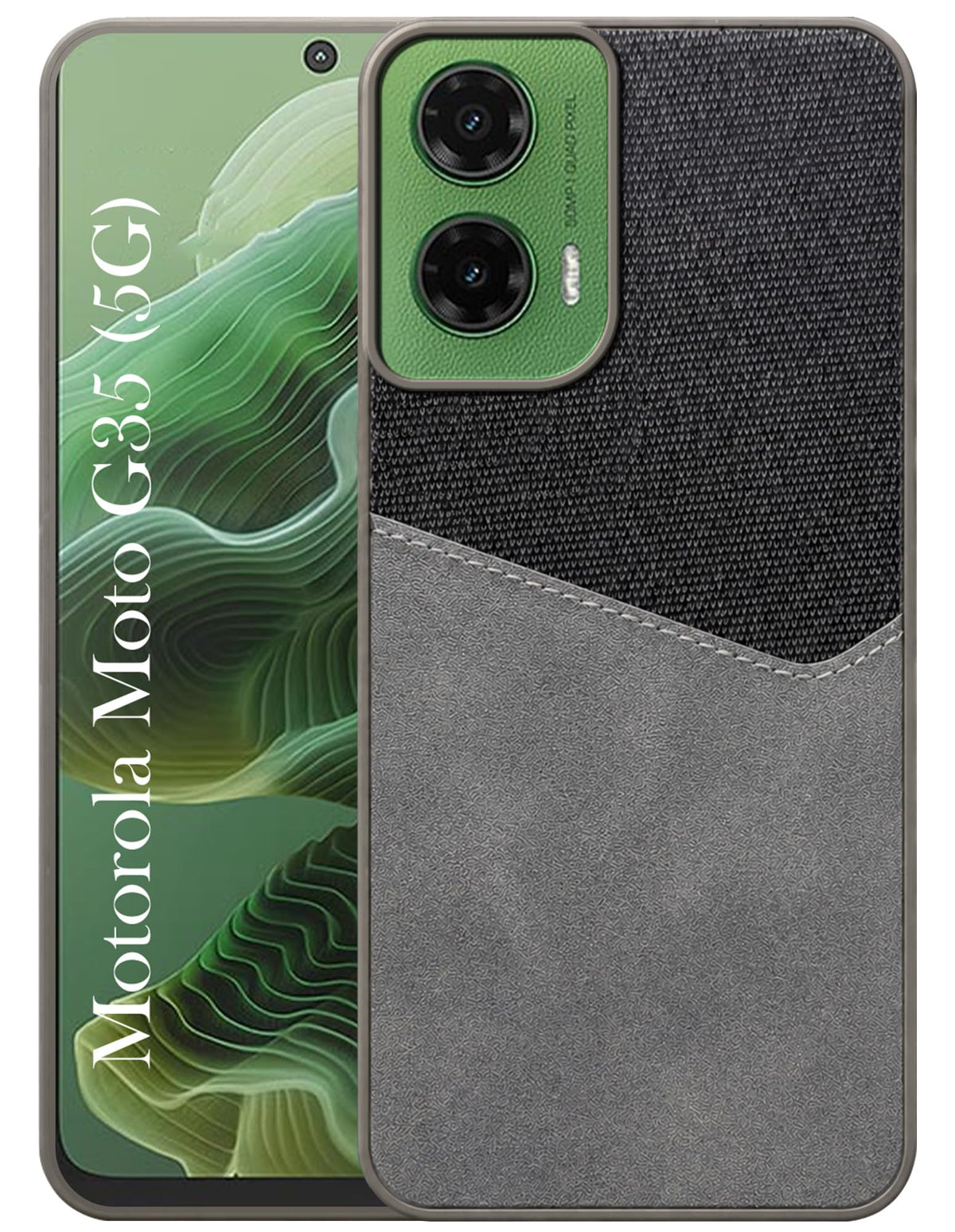 For Motorola Moto G35 Back Cover Case (Dual PU Leather Stitch | Professional Minimalist | Soft and Flexible)