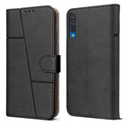 For Samsung Galaxy A30s Flip Cover Case (Stitched Leather Finish | Magnetic Closure | Inner TPU | Foldable Stand | Wallet Card Slots)