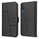 For Samsung Galaxy A30s Flip Cover Case (Stitched Leather Finish | Magnetic Closure | Inner TPU | Foldable Stand | Wallet Card Slots)