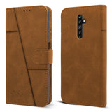For Oppo Reno2 Z | Reno 2Z | Reno 2F | 2 F  Flip Cover Case (Stitched Leather Finish | Magnetic Closure | Inner TPU | Foldable Stand | Wallet Card Slots | Black)