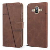 For Samsung Galaxy J7 Duo Flip Cover Case ( Stitched Leather with Magnetic Closure)