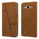 For Samsung Galaxy J7 Nxt Flip Cover Case (Stitched Leather Finish | Magnetic Closure | Inner TPU | Foldable Stand | Wallet Card Slots)