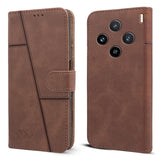 For VIVO X100 5G Flip Cover Case (Stitched Leather with Magnetic Closure)