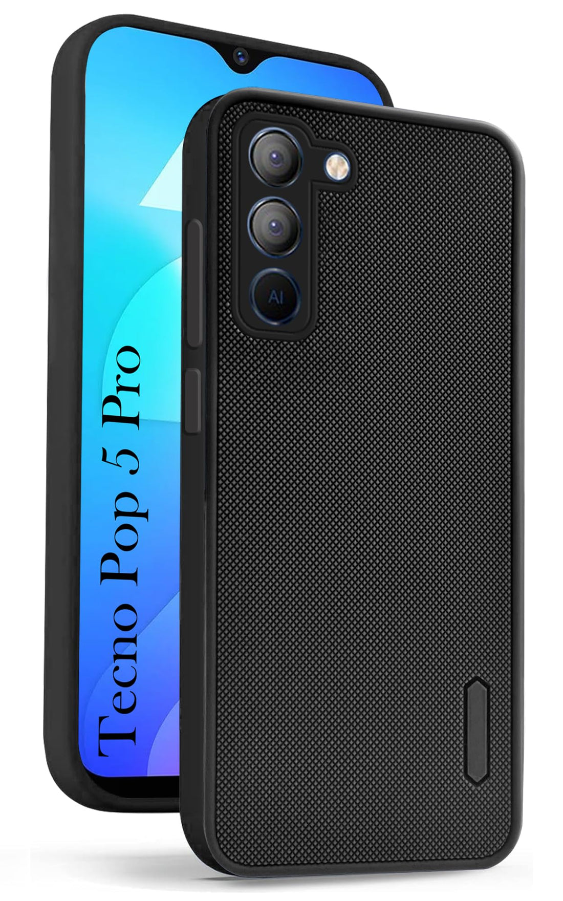 For Tecno Pop 5 Pro Back Cover Case (Textured Grip Design | Camera Protetion | Slim and Light Weight | Soft Touch and Feel)