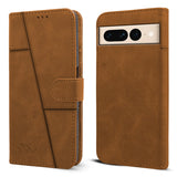 For Google Pixel 7 Pro Flip Cover Case (Stitched Leather Magnetic Closure)