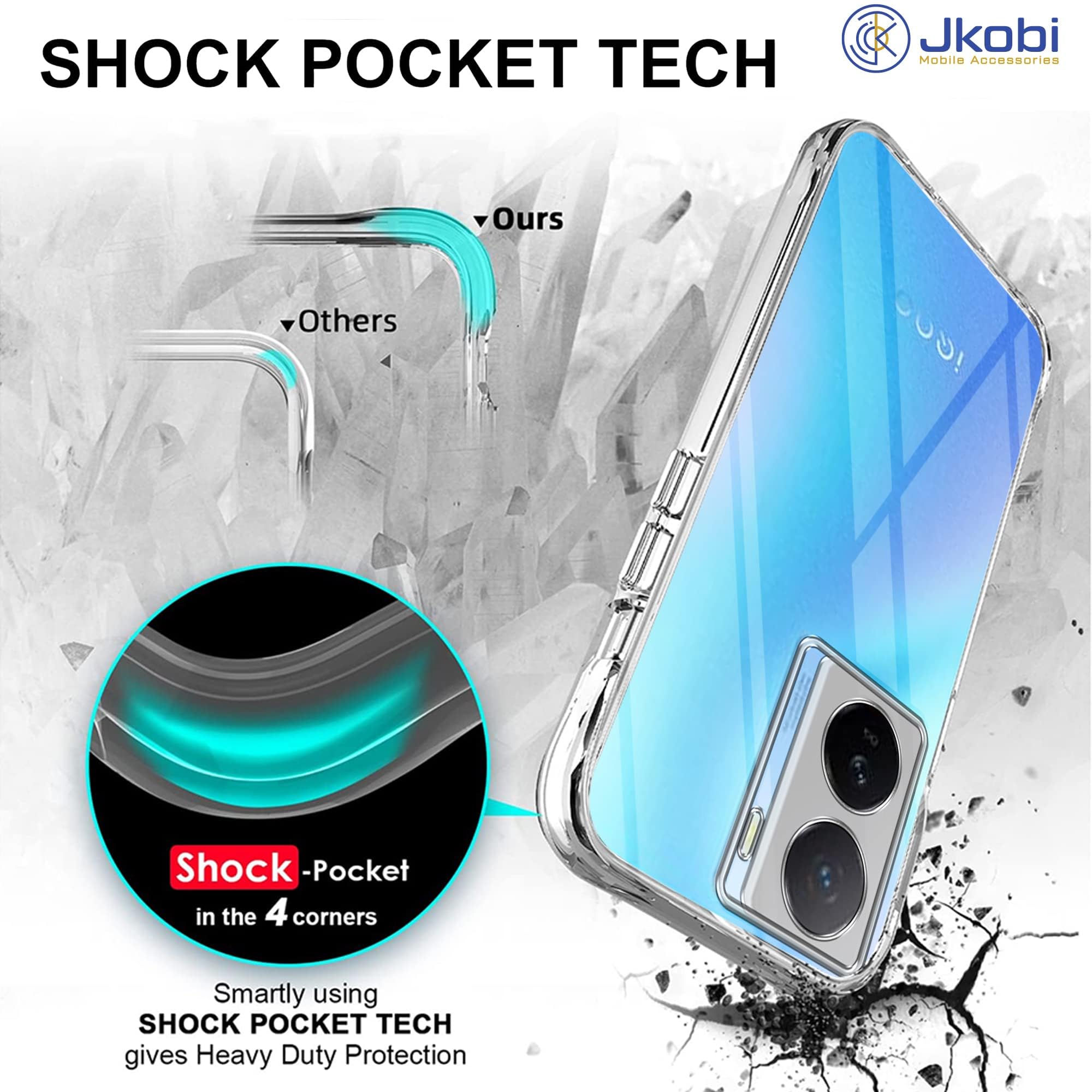 For iQOO Z7 5G Back Cover (Silicone Clear Shockproof Case with Camera Protection and Dust Plugs | Transparent)