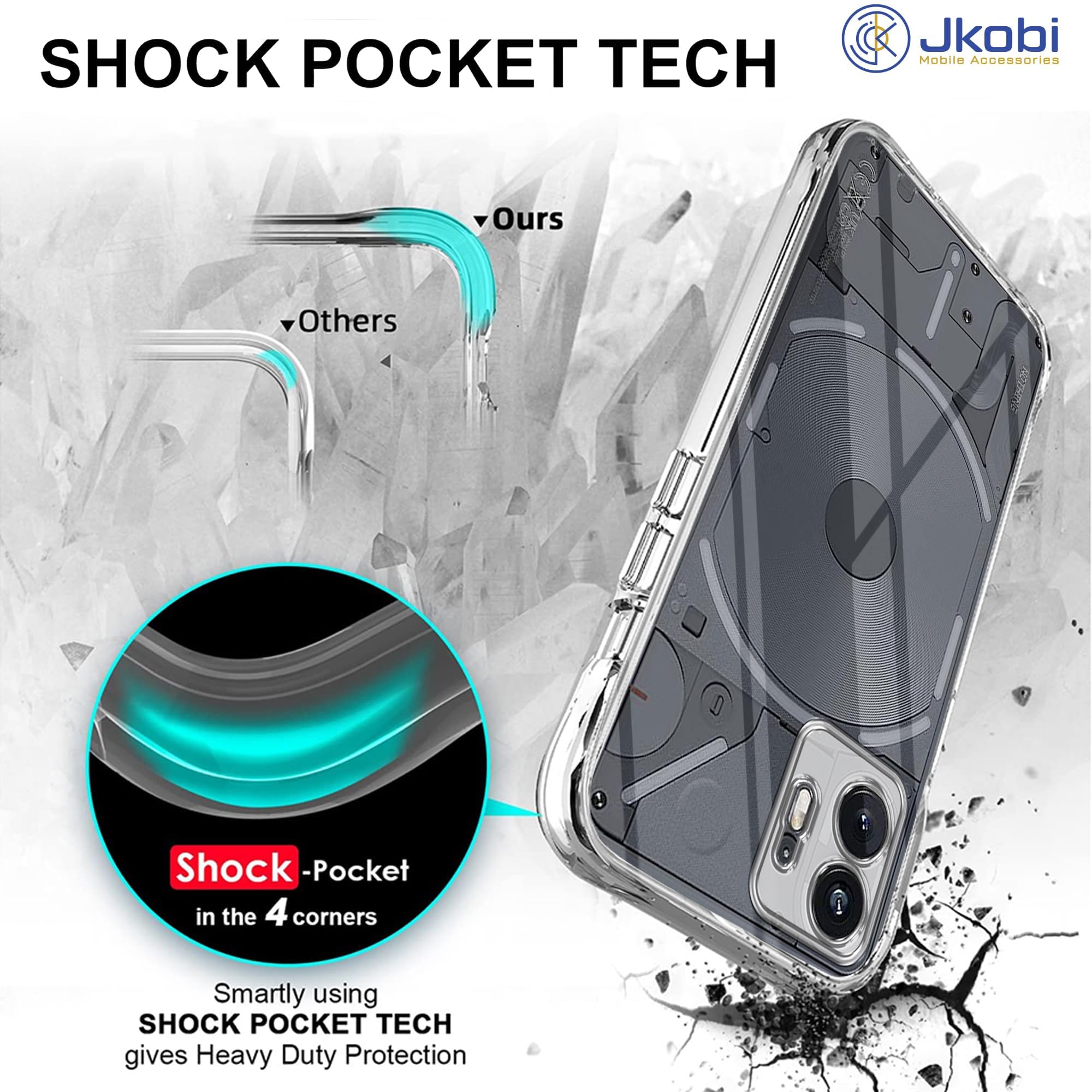 For Nothing Phone 2 Back Cover (Silicone Clear Shockproof Case with Camera Protection | Soft and Flexible | Transparent)