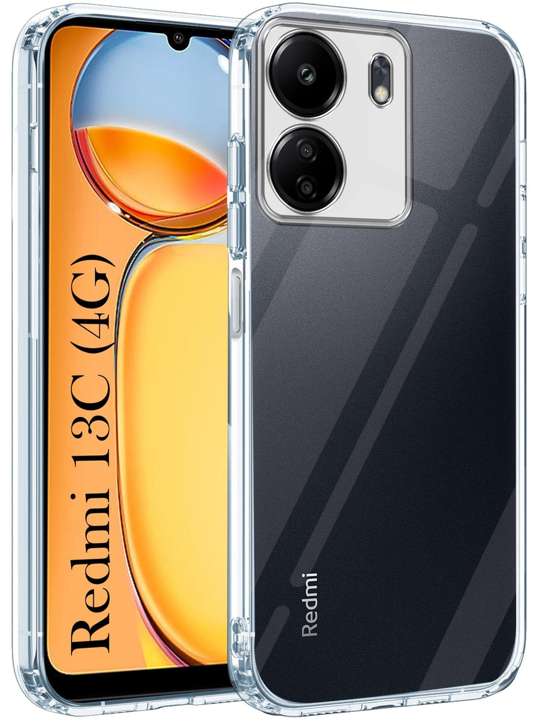 For Xiaomi Redmi 13C 4G Back Cover (Silicone Clear Shockproof Case with Camera Protection | Soft and Flexible)