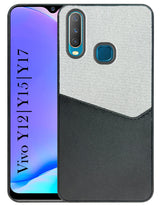 For Vivo Y12 | Y15 | Y17 Back Cover Case (Dual PU Leather Stitch | Professional Minimalist | Soft and Flexible)