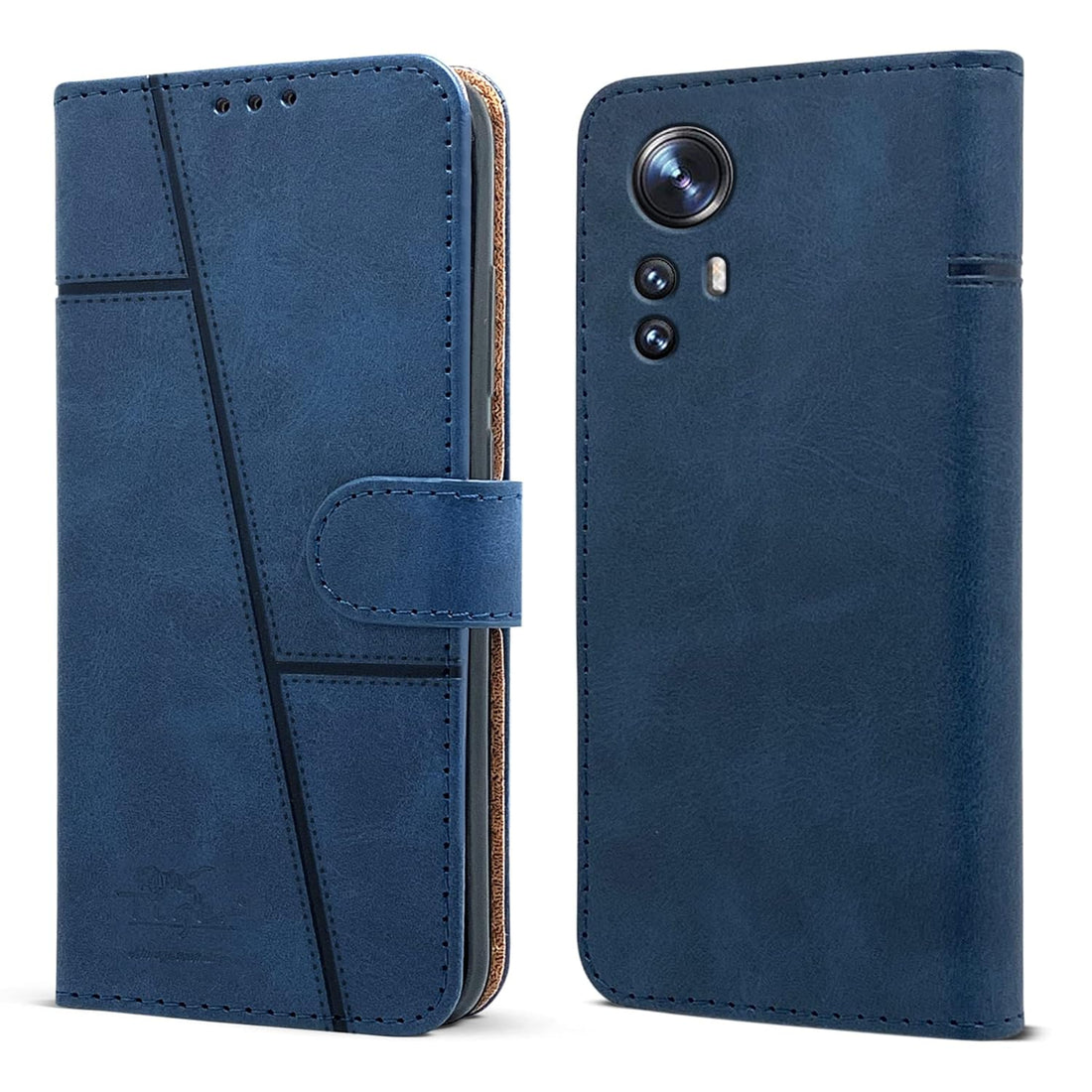 For Xiaomi 12 Flip Cover Case (Stitched Leather with Magnetic Closure)