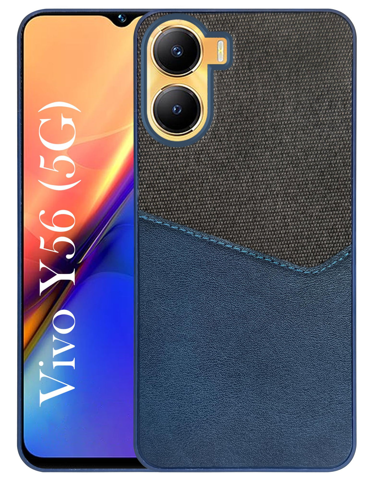 For Vivo Y56 5G Back Cover Case (Dual PU Leather Stitch | Professional Minimalist | Soft and Flexible)